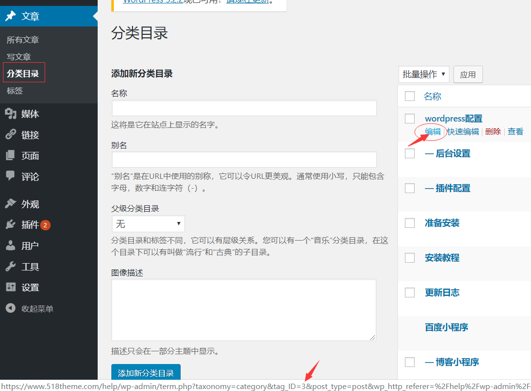 wordpress分类id