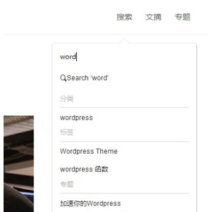 wordpress搜索功能